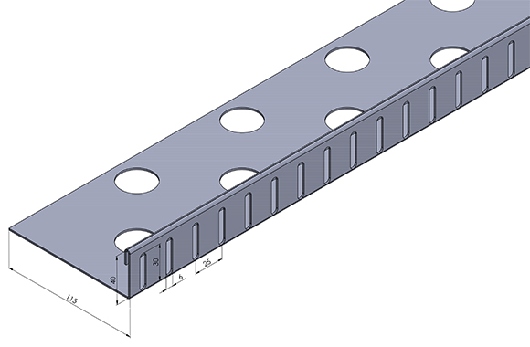 L-Leiste Edelstahl 40 mm hoch 2,00 m lang