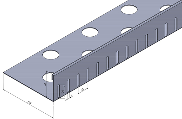 L-Leiste Edelstahl 60 mm hoch 2,00 m lang