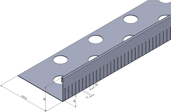 Kiesfangleiste L-Form Edelstahl 60 mm hoch 2,00 m lang