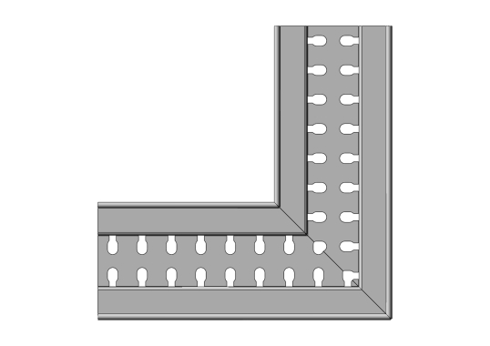 Ecke Grundelement Edelstahl 100/46