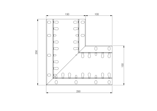 Ecke Grundelement verzinkt 150/46