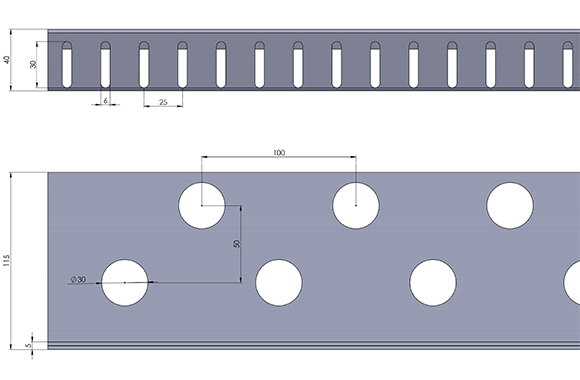 Kiesfangleisten L-Form Aluminium  40 mm hoch 2,00 m lang