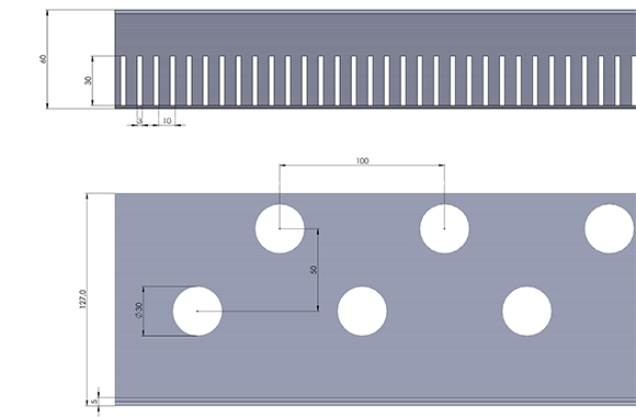 Kiesfangleiste L-Form Aluminium 60 mm hoch 2,00 m lang