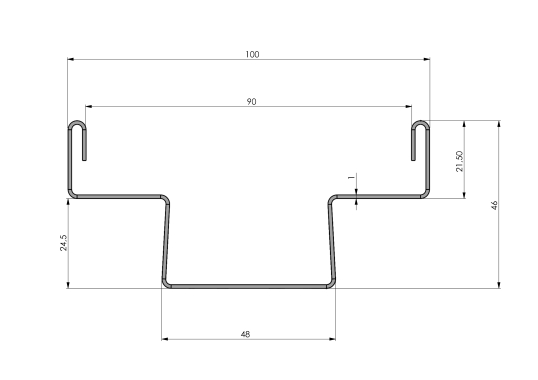 Grundelement verzinkt 100 x 2000