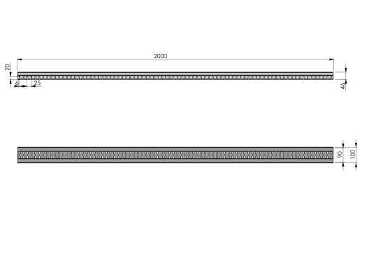 Grundelement verzinkt 100 x 2000